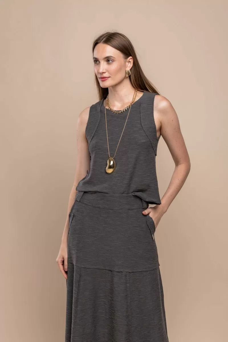 Hidrogênio - GRAY THREAD TANK - 19806030