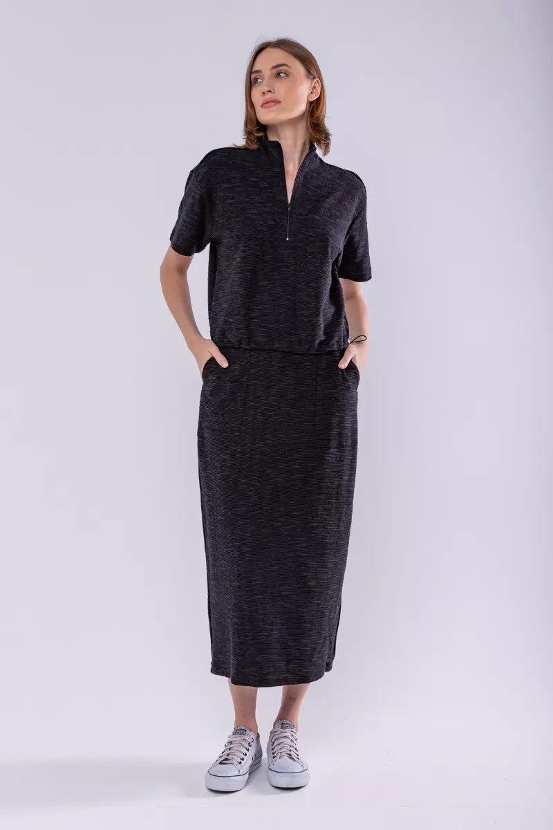 Hidrogênio - SAIA RETA MIDI PRETO - 19920001