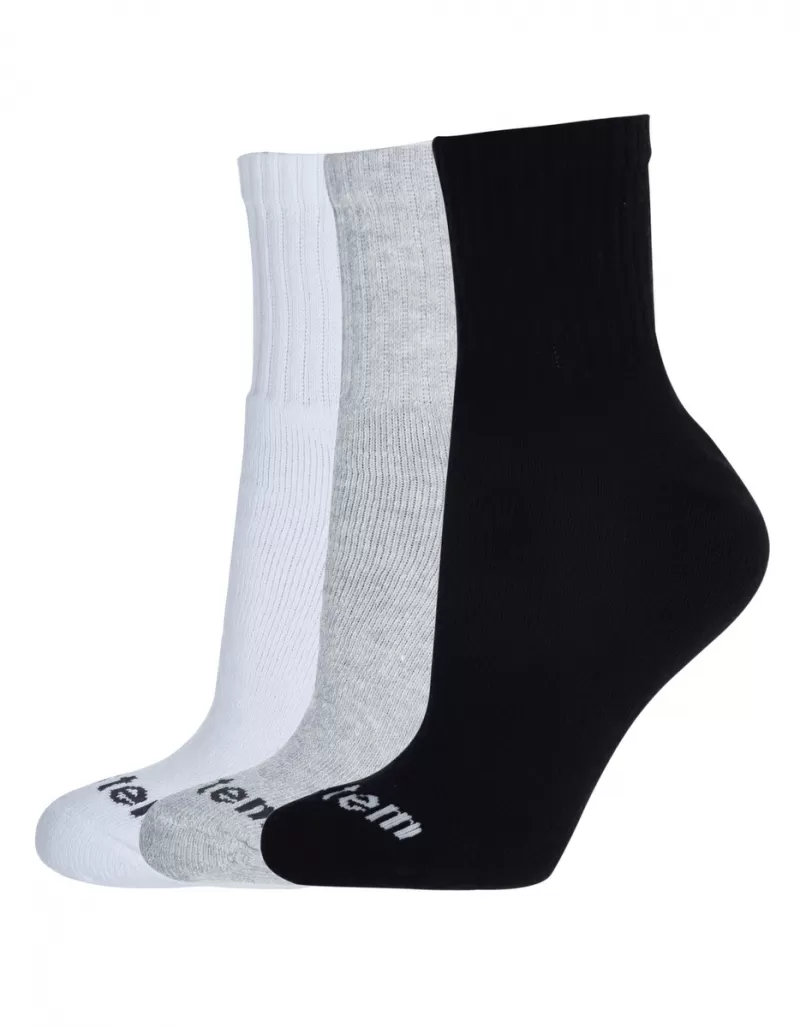 Vestem - Kit C/3 Meia Cano Curto Vestem Branco e Preto e Mescla - KITMEI11.C0178