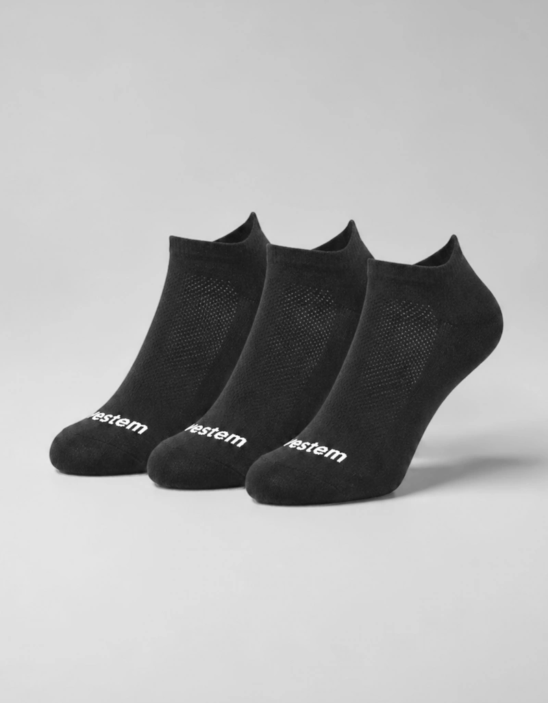Vestem - Kit with 3 Invisible Towel Socks Wear Black - KITMEI12.C0002