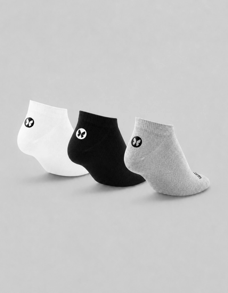Vestem - Kit C/3 Running Socks Wear White and Black and Mixed - KITMEI16.C0178