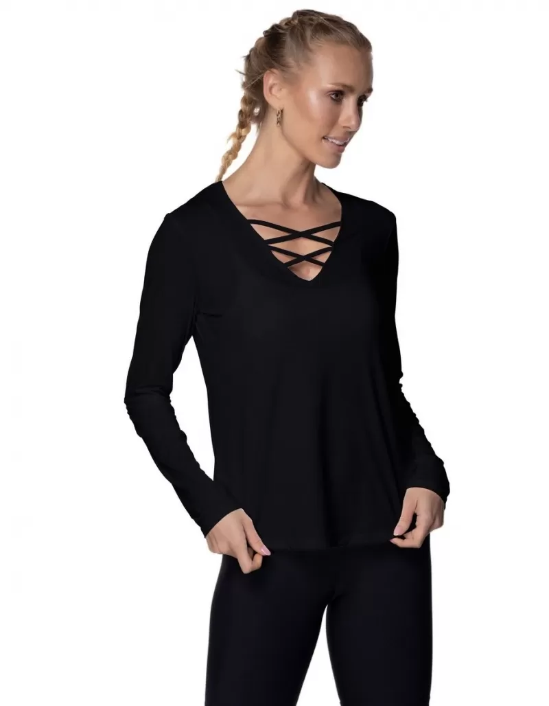Vestem - Blusa Dry Fit Manga Longa Sasha Preto - BML421.ESS.C0002