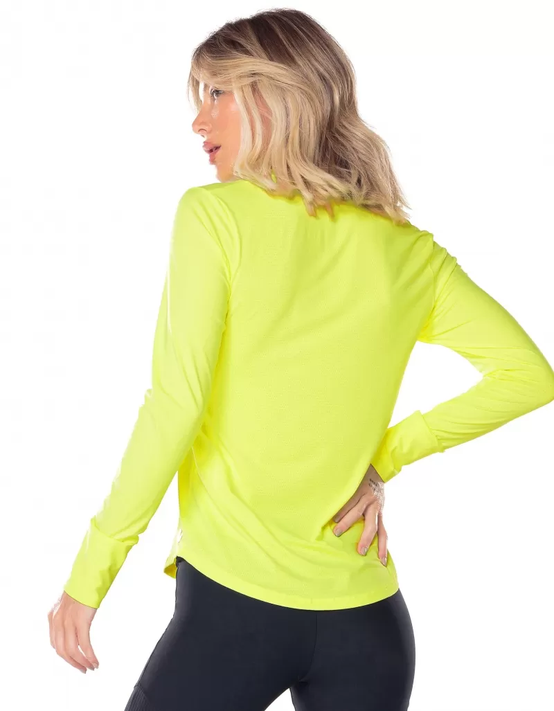 Vestem - Blusa Dry Fit Manga Longa Janice Amarelo Neon - BML16.ESS.C0009
