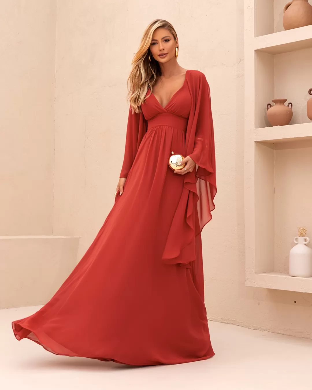 Dot Clothing - Vestido Dot Clothing Longo Terra - 2056TERRA