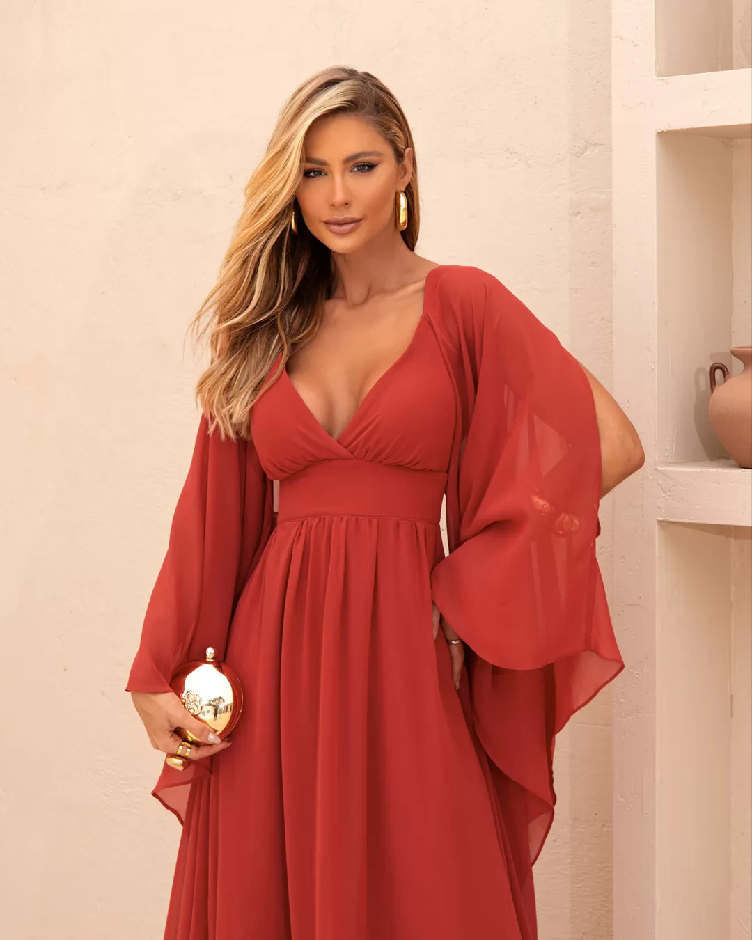 Dot Clothing - Vestido Dot Clothing Longo Terra - 2056TERRA