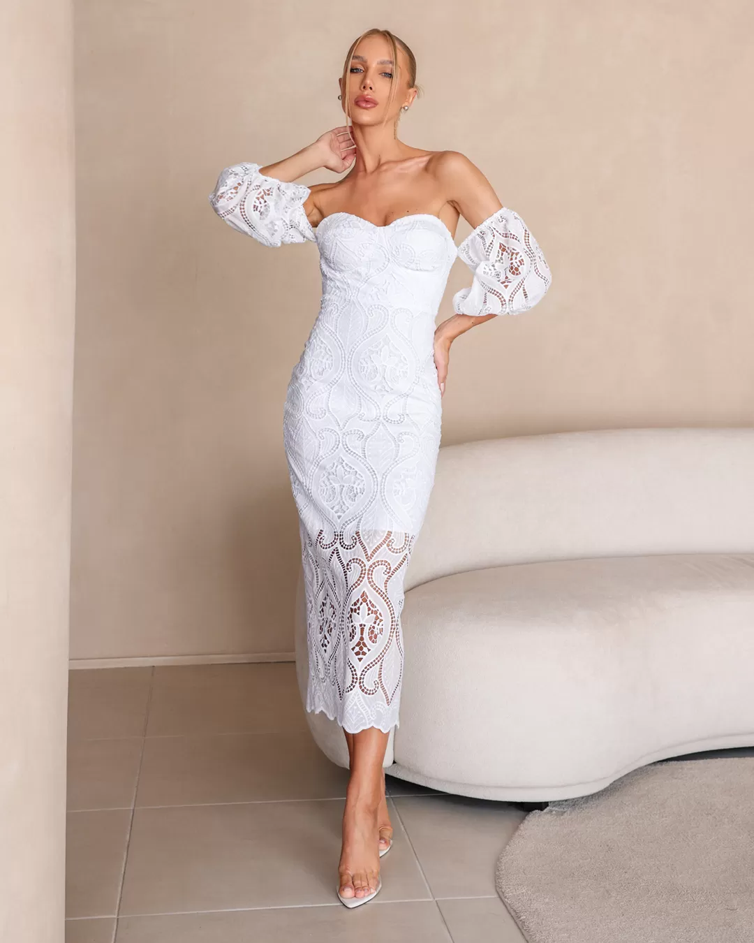 Dot Clothing - Dress Dot Clothing Midi lace Offwhite - 2280OFF