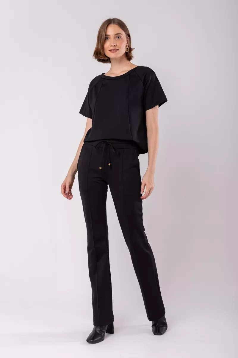 Hidrogênio - RAGLAN BLOUSE WITH SHORT SLEEVES BLACK - 19969001