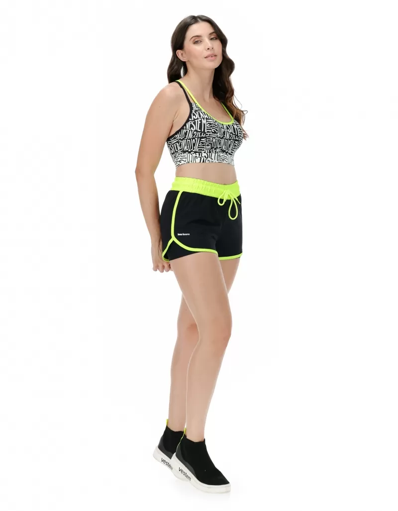 Vestem - Conjunto Top e Shorts Luiza Logom. Mini Preto e Branco - CJ38.E1102