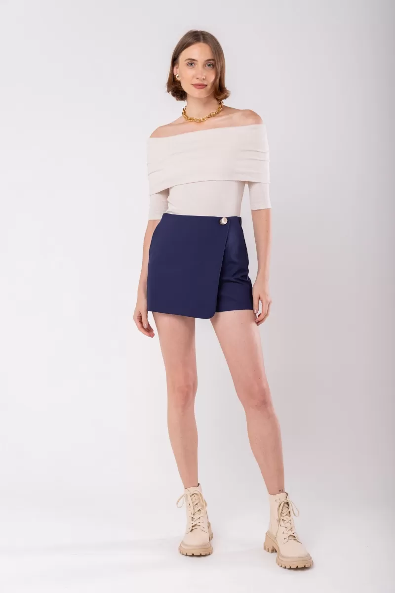 Hidrogênio - SHORTS SAIA C/BOTÃO E BOLSO ALFAIATARIA ECLIPSE - 19966207