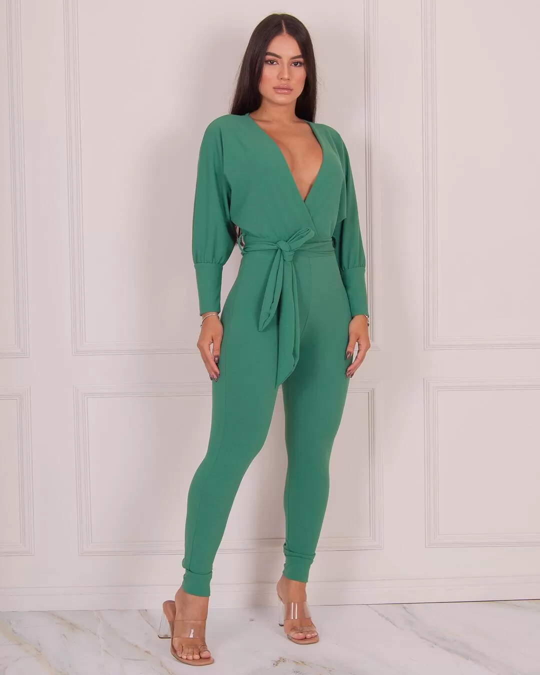 Miss Misses - Macacão Miss Misses Skinny com Costas Nuas Verde - 18456VERDE