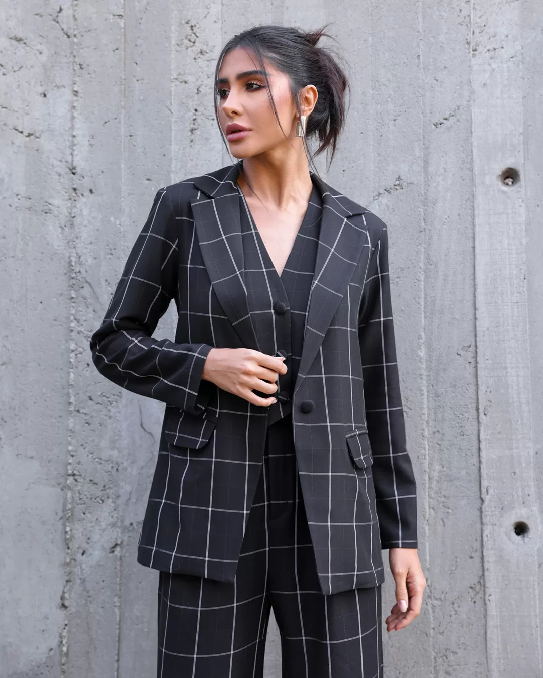Dot Clothing - Max Blazer Dot Clothing Listrado Preto - 1991BLPRETO