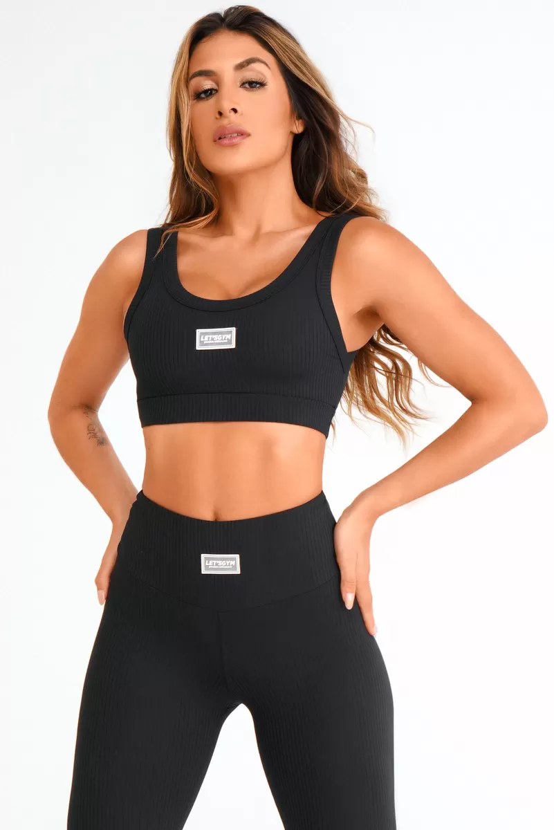 Lets Gym - Top Comfort Rib Preto - 2298APT
