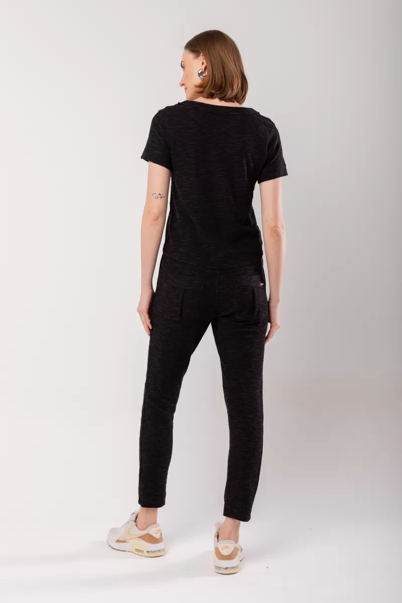 Hidrogênio - BLUSA BASICA A FIO C/ DEC. V PRETO - 19985001