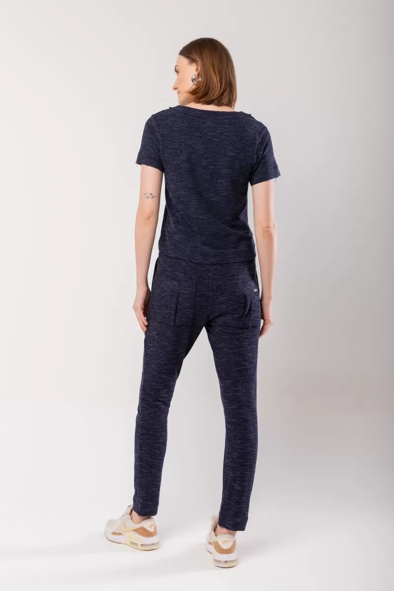 Hidrogênio - BLUSA BASICA A FIO C/ DEC. V MARINHO - 19985004