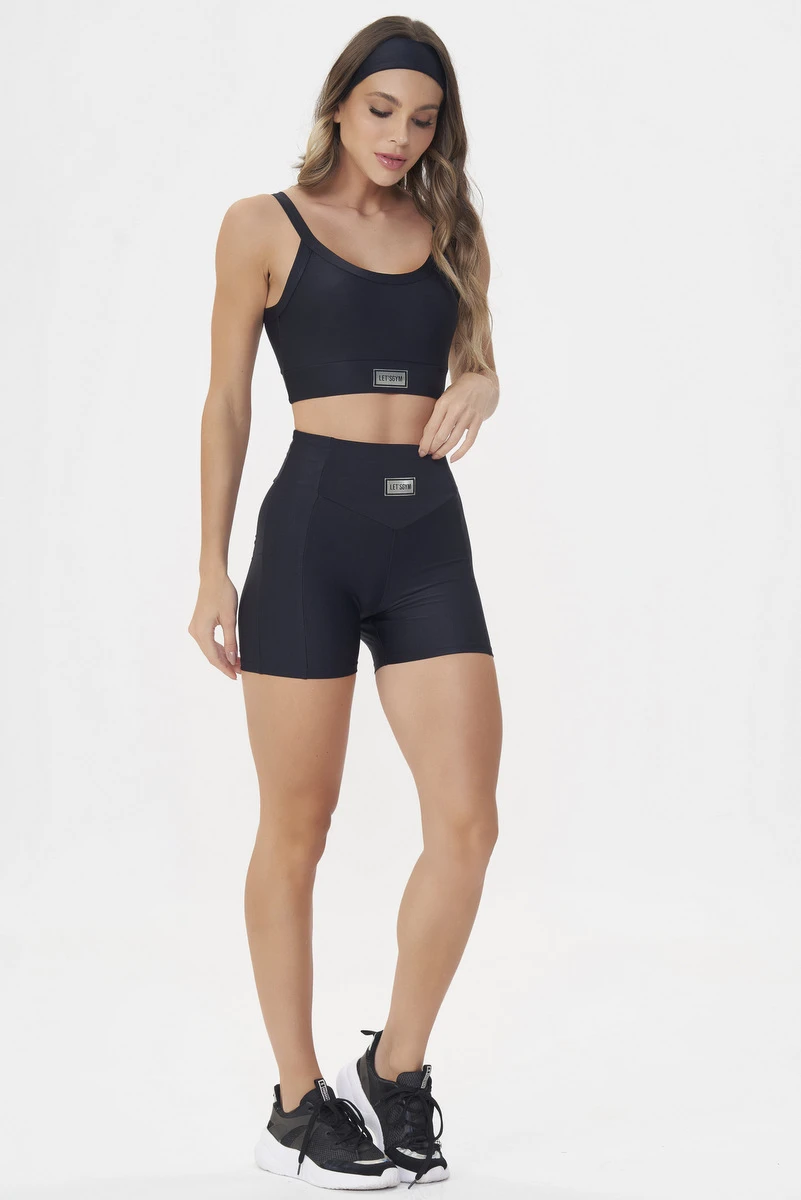 Lets Gym - Short Bright Preto - 2143APT