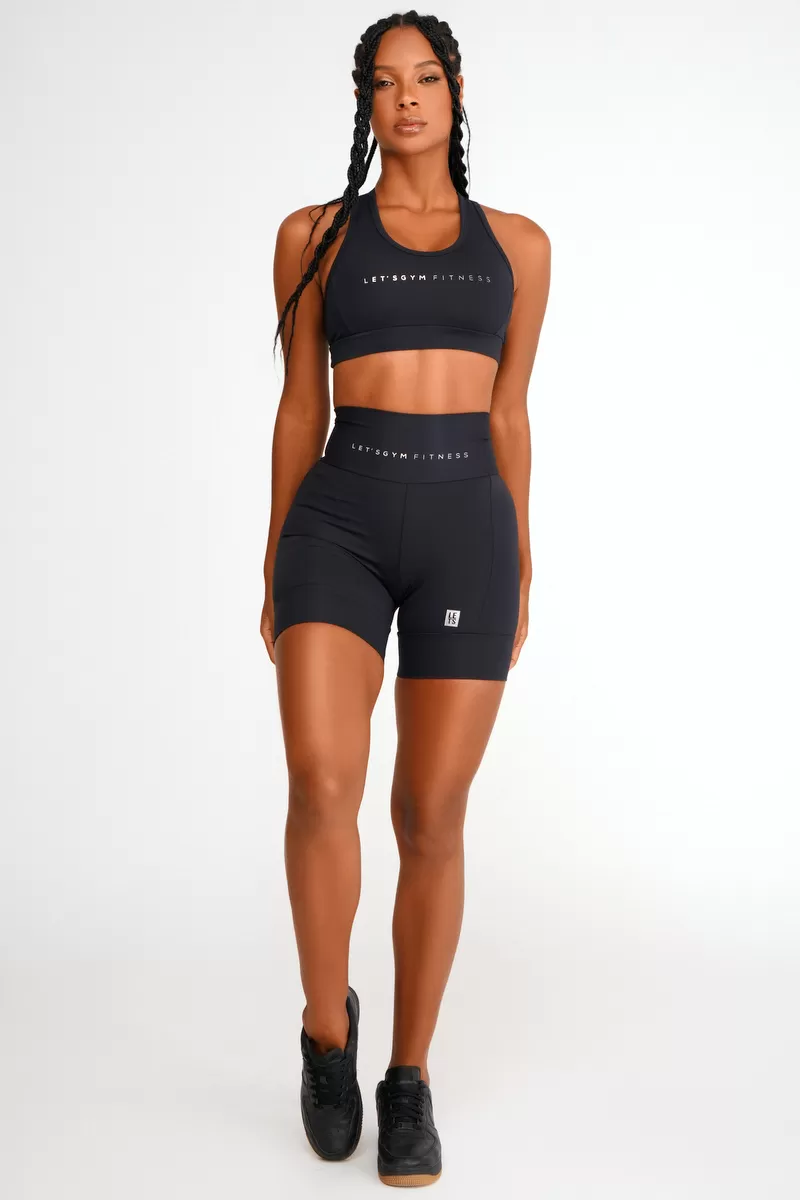 Lets Gym - Short Runner Black - 2446PT
