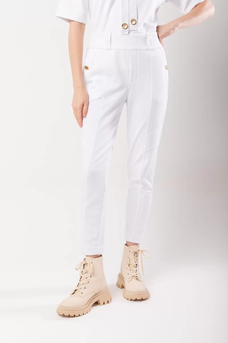 Hidrogênio - CALÇA JOGGER C/ RECORTES MOLETOM LU BRANCO - 20013002