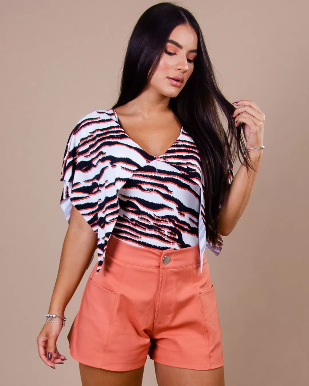 Miss Misses - Short Miss Misses Tailoring with Pockets Beige - 80328BEGE