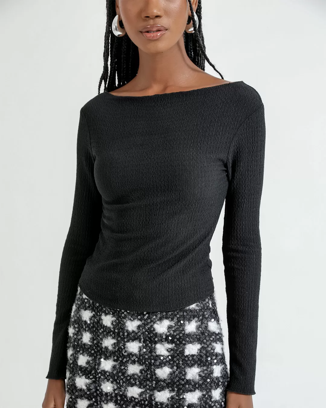 Dot Clothing - Blusa Dot Clothing Manga Longa Preto - 2400PRETO