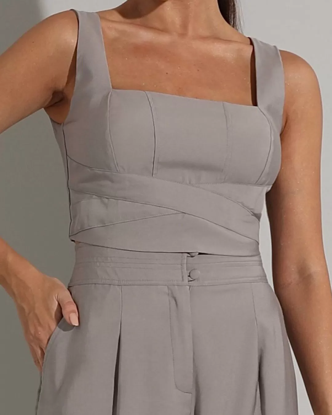 Miss Misses - Cropped Miss Misses Pesponto Cinza - 54223CRCINZA