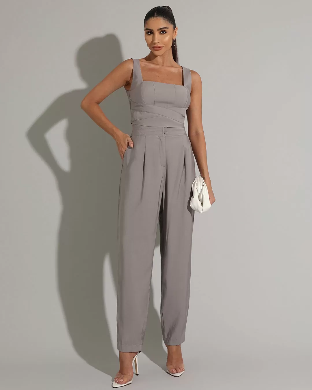 Miss Misses - Cropped Miss Misses Pesponto Cinza - 54223CRCINZA