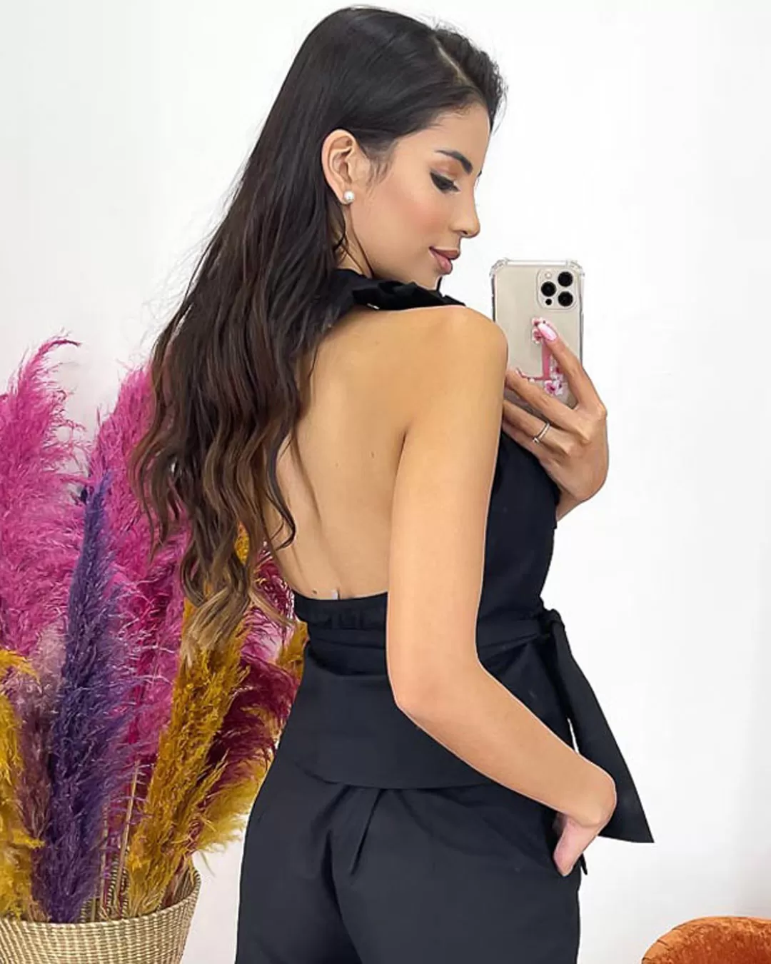 Miss Misses - Shirt Miss Misses Envelope with frill Black - 18507PRETO