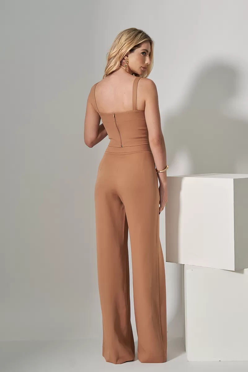 Miss Misses - Cropped Miss Misses Com Ziper Costas Bege - 54311BEGE