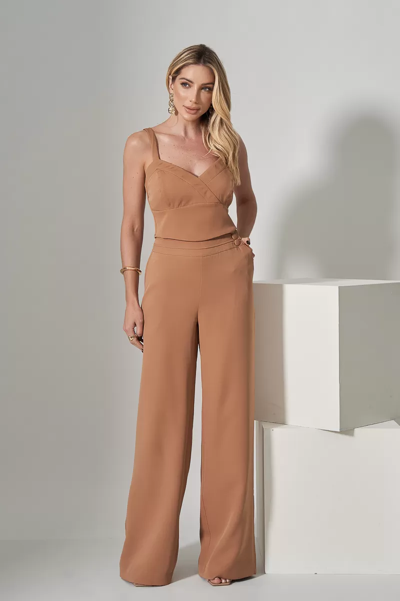 Miss Misses - Cropped Miss Misses Com Ziper Costas Bege - 54311BEGE