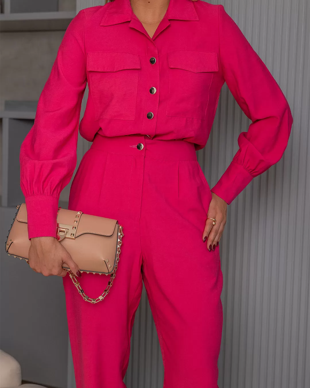 Miss Misses - Conjunto Miss Misses Camisa e Calça Cenoura Pink - 54271PINK