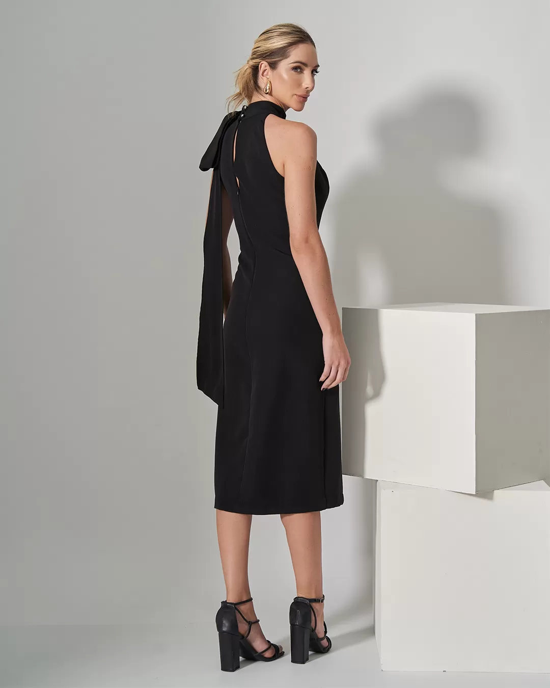 Miss Misses - Miss Misses Midi Dress With Black Bow - 80529PRETO