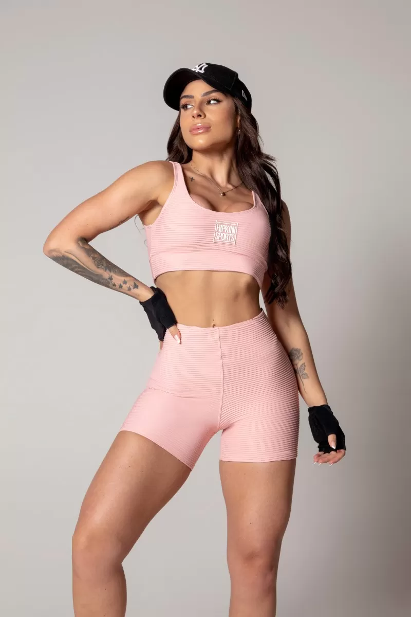 Hipkini - Shorts Athleisure Rosa Canelado - 33330590