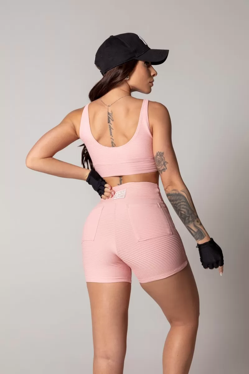 Hipkini - Shorts Athleisure Rosa Canelado - 33330590