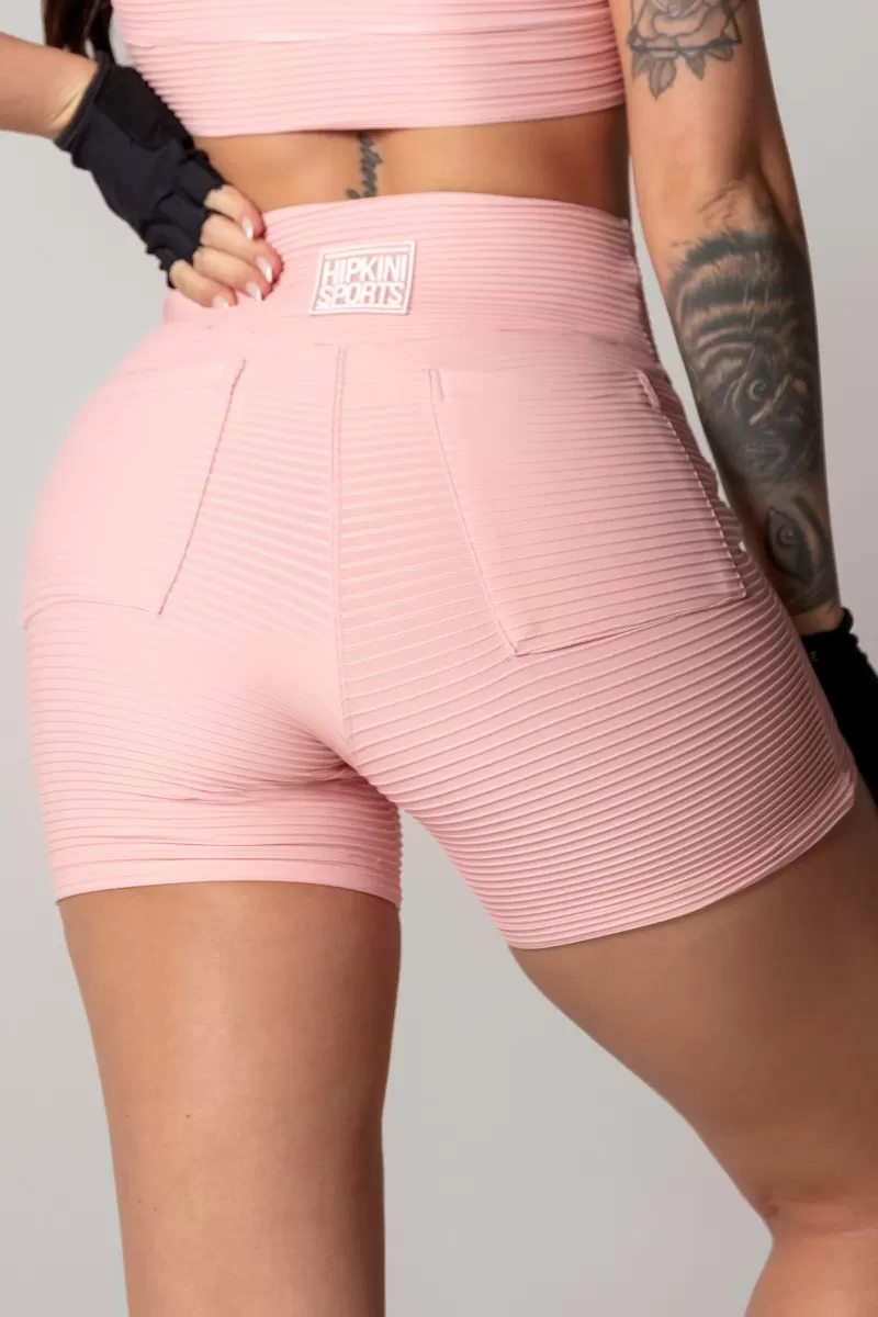 Hipkini - Pink Ribbed Athleisure Shorts - 33330590