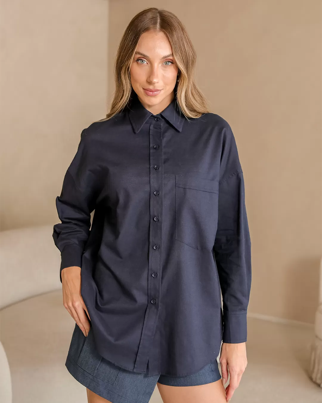Dot Clothing - Dot Clothing Blue Linen Shirt - 2376AZUL
