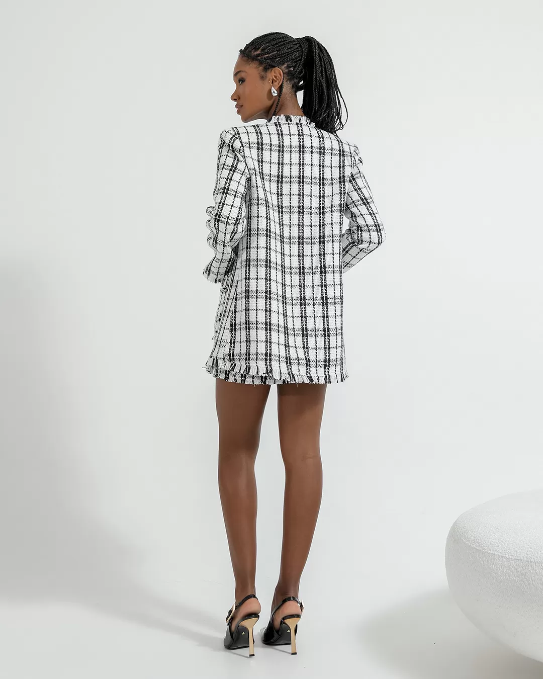 Dot Clothing - Set Dot Clothing Shorts and Blazer Tweedy Offwhite - 2377OFF