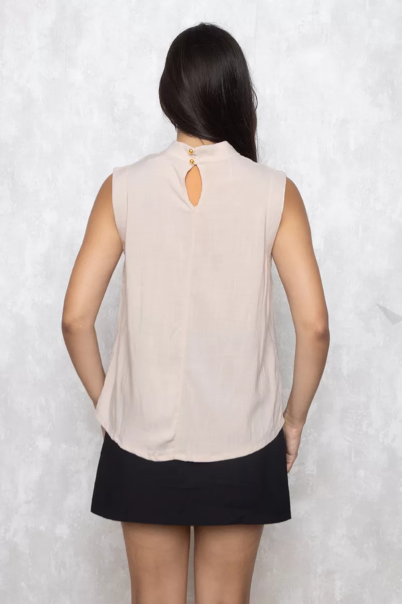 Miss Misses - Shirt Miss Misses Tank Shirt Viscolinho With Zip Sand - 54199BEGE