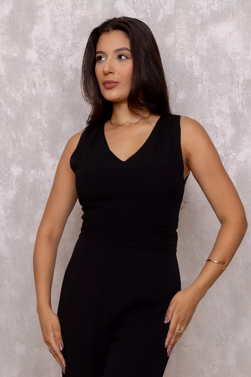 Miss Misses - Miss Misses Long Jumpsuit With Black Zipper - 80514PRETO