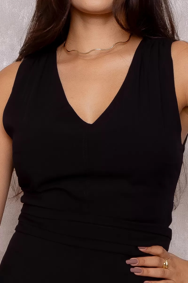 Miss Misses - Miss Misses Long Jumpsuit With Black Zipper - 80514PRETO