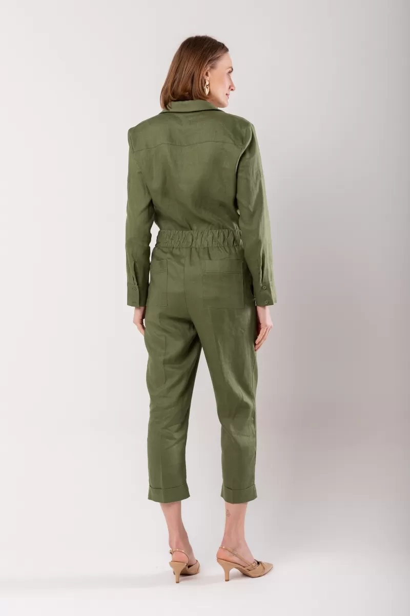 Hidrogênio - CALÇA CENOURA POLIANA LINHO 100% VERDE - 20060009