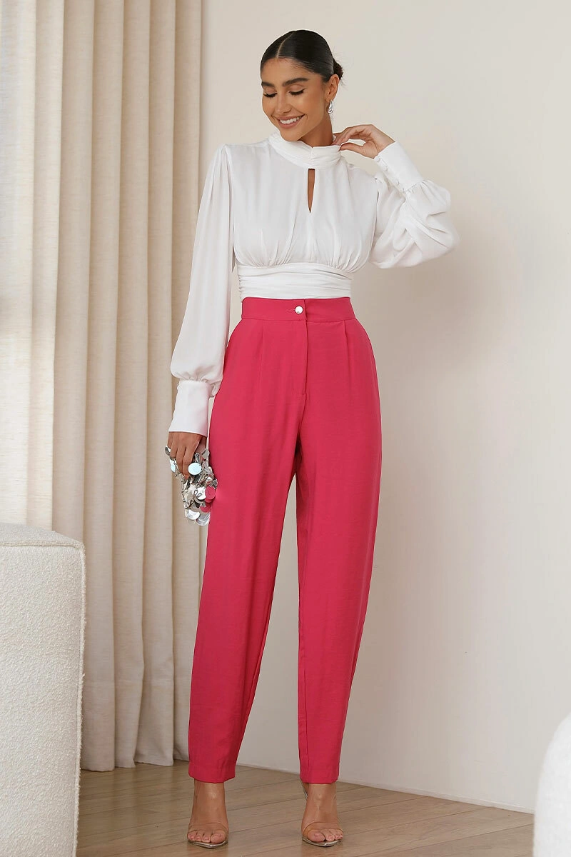 Miss Misses - Miss Misses Long White Chiffon Shirt - 80524030