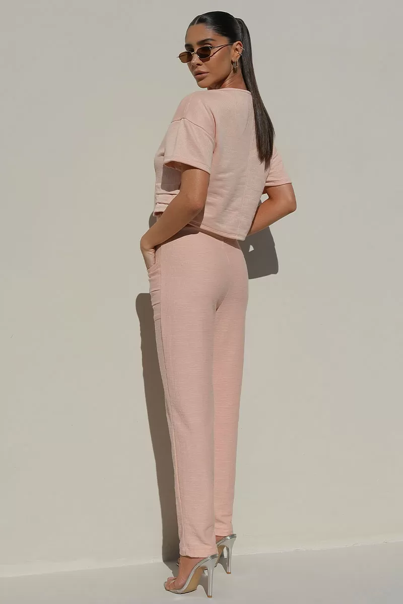 Miss Misses - Calça Miss Misses Moletinho Com Bolso Rosê - 54323ROSE