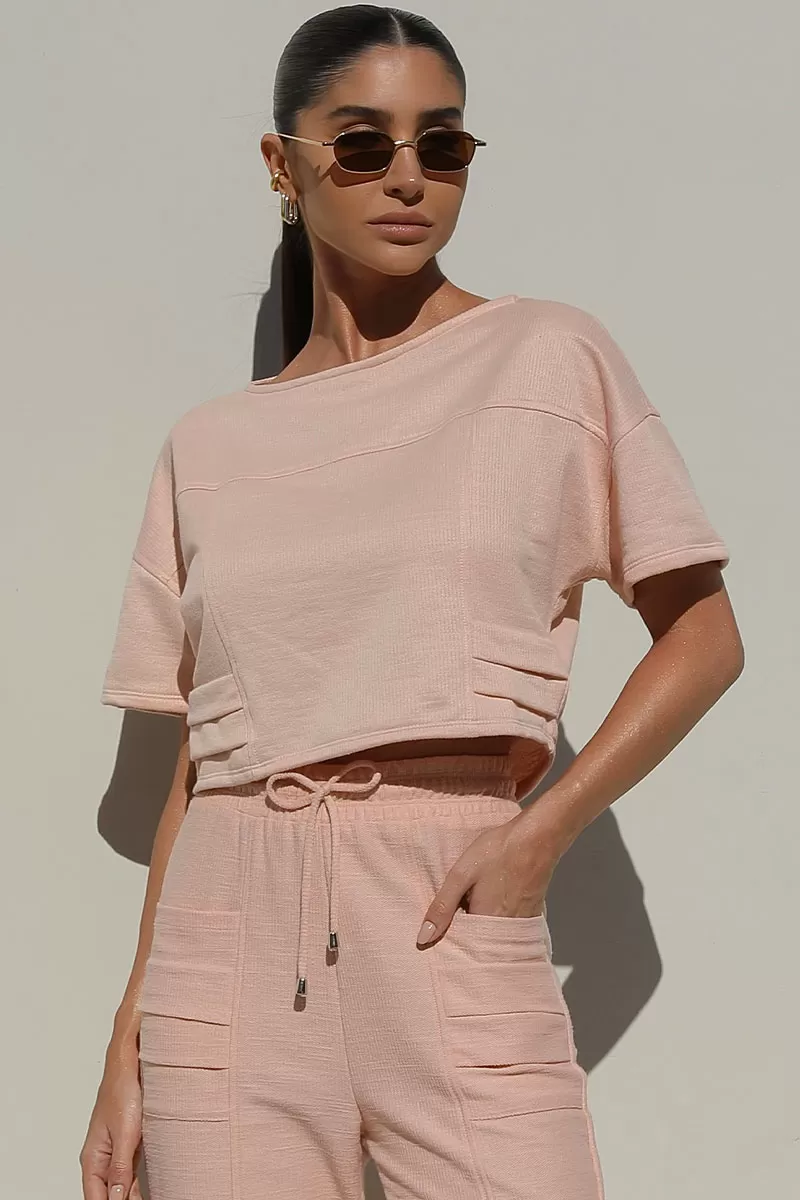 Miss Misses - Blusa Miss Misses Moletinho Manga Curta Offwhite - 54324ROSE