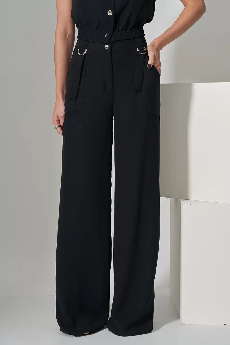 Miss Misses - Set Miss Misses Shirt and Pants Wide Leg Black - 54251PRETO