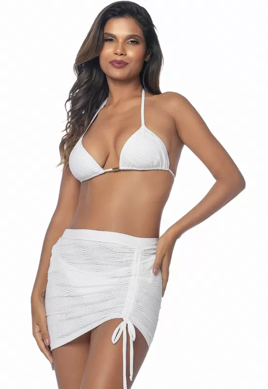 Santa Areia - Saia Stripe branca - 135BC