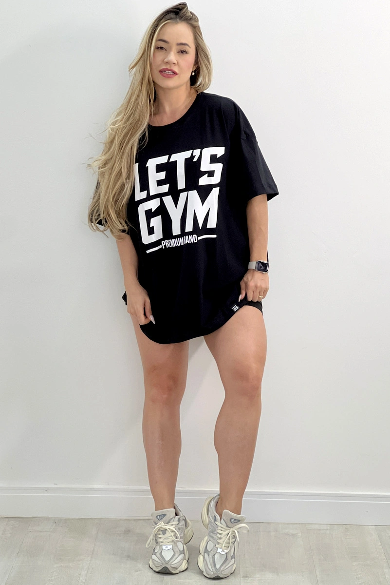 Lets Gym - Camiseta Oversized Preto - 2447PT