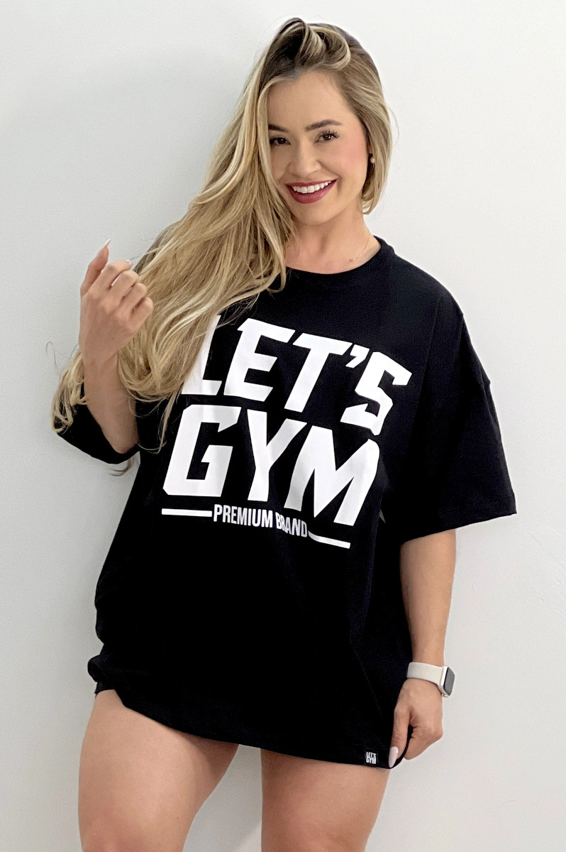 Lets Gym - Camiseta Oversized Preto - 2447PT