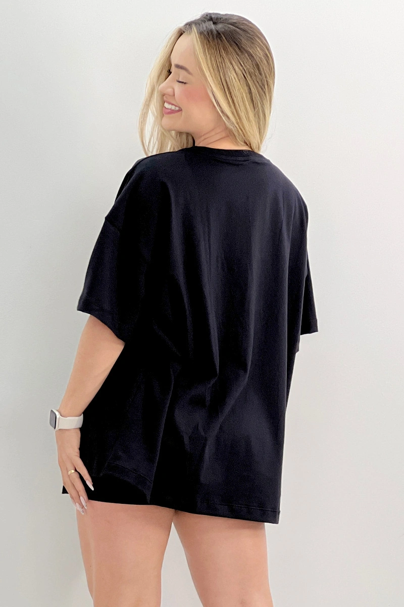 Lets Gym - Camiseta Oversized Preto - 2447PT