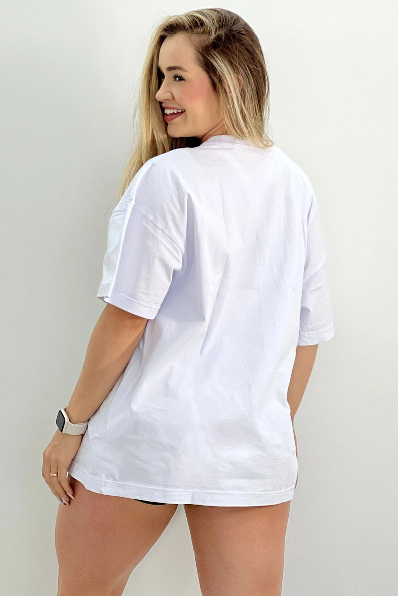 Lets Gym - Camiseta Oversized Branco - 2447BR