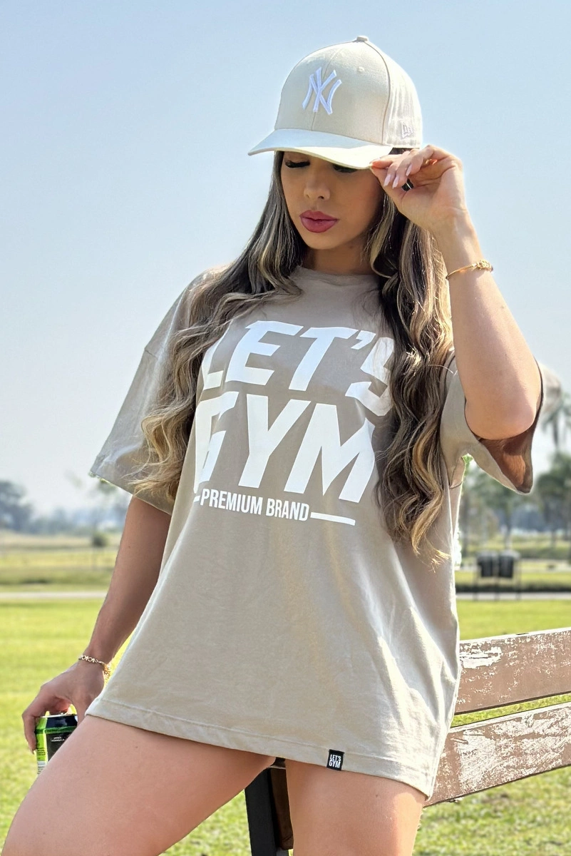 Lets Gym - Camiseta Oversized Nude - 2447ND