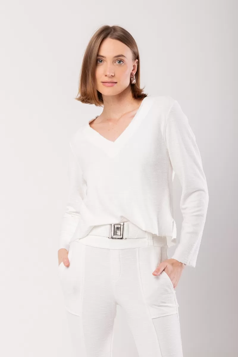 Hidrogênio - MG LONGA OFF WHITE THREAD BLOUSE - 20057018